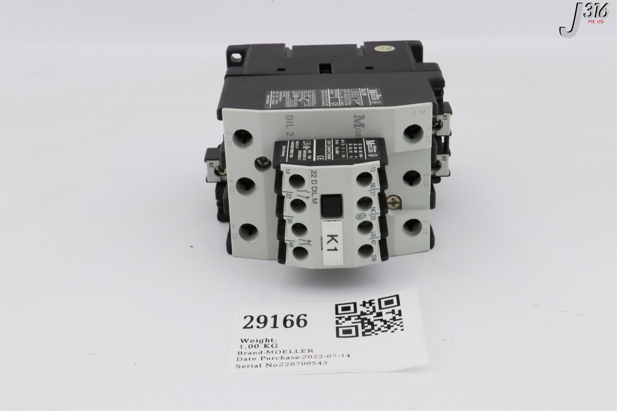 【machi】 29166 MOELLER CONTACTOR W/ AUXILIARY 22DDILM DIL2M | eBay